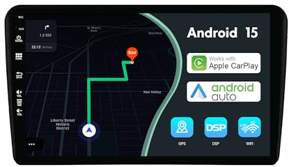MSD 9 Pollice Autoradio Per Audi A3 8P 8PA S3 RS3 (2003-2013) | Android 15 GPS Navigation Radio | Carplay Android Auto Volant Dual Band WiFi DSP DAB Bluetooth Mirror link | Telecamera | 2 Din