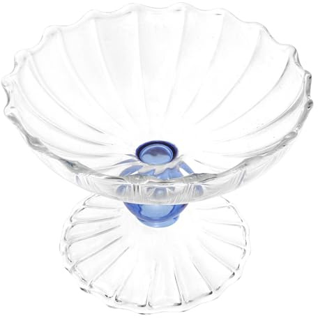 SUPVOX Coupe à Dessert Vintage en Verre 350 Ml Bol à Fruits Transparent sur Pied Usage Familial Plat pour Bonbons Salon Table Basse
