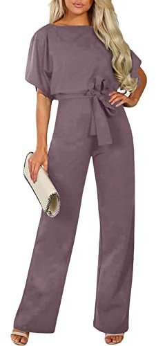 Didadihu Jumpsuit Damen Sommer Elegant für Hochzeit & Festliche Anlässe,Eleganter Hosenanzug Overall mit Langbein-Schnitt,für Gala,Abendfeier & Sommerparty