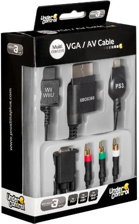 Under Control Câble Multi VGA - Multi VGA Cable Noir pour Consoles de Jeu (Wii, Wii U, PS3, Xbox 360)