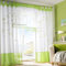 SIMPVALE Vorhänge mit Blumen Muster, Schlaufenschal 2er Set, Stickerei Voile Vorhang Transparent, Stores Gardine für Wohnzimmer, Balkon Schlafzimmer, Weiß mit Grün, Breite 140 Höhe 145 pro Stück