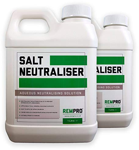 Rempro 2 Litre Salt Neutraliser - Anti-Sulphate Tanking & Surface Treatment - Long Lasting Protection Against Salts in Masonry (Pack of 2 x 1 litres)