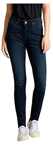 Lee Damen Scarlett High Jeans, Worn Ebony, 26W / 29L