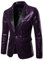 Riou Herren Pailletten Sakko Blazer Anzugjacke Slim Fit Glitzer Anzug Jacke Karneval Kostüm für Fasching Mottoparty (XL, Lila)