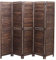 Paravent HWC-C30, Raumteiler Trennwand Sichtschutz, Shabby-Look Vintage, 170x205cm - braun
