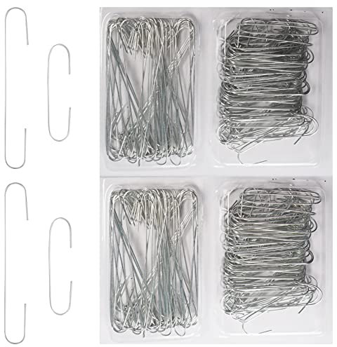 300 x Aufhänger für Weihnachtskugeln in Silber - Haken zum einfachen Aufhängen von Christbaumkugeln - 4 cm (200 St.) & 6,5 cm (100 St.)