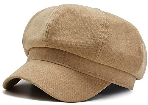 XYIYI Khaki Mode Schirmmütze Ballonmütze Newsboy Cap Visier Baskenmütze Paperboy Gatsby Hut Achteckige Kappe für Damen Mädchen