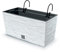 Macetero color blanco, con depósito y ganchos para colgar, colección FURU, de 39,5 x 18,5 x 19,5 cm, capacidad de 8 L.