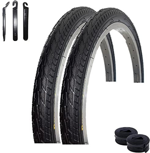2 x Roverstone HY 156 24 Fahrradreifen Fahrradmantel Schwarz 47-507 (24 x 1,75) + 2 Schläuche DV inkl. Reifenheber