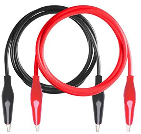 UMTMedia® 0,5 metri coccodrillo clip a coccodrillo elettrico isolato filo multimetro test cavi set coccodrillo clip morsetti doppia estremità tensione tester cavo rosso e nero