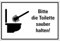 Aufkleber Hygiene Hinweis „Bitte die Toilette sauber halten“ Schild Folie selbstklebend, schwarz | Größen wählbar Made in Germany, Größe: 20x30cm