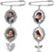 JKJF 2 Stück Brautstrauß Rohlinge Foto Anhänger Wedding Bouquet Memory Charms Doppel Ovale Glas Cabochons Lünette Tabletts Brautstrauß Brosche Pin für Hochzeits Verlobungsfeier - Stil 3