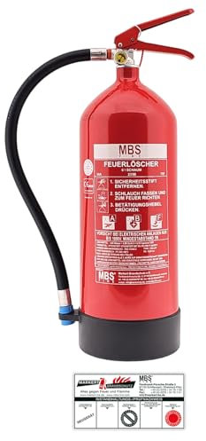 MBS FIRE - ABF Fettbrand Feuerlöscher - 6 Liter - 10 LE für Fettbrände und Gastronomie - inkl. Prüfplakette