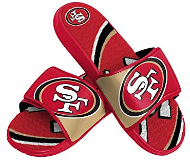 FOCO San Francisco 49ers NFL Colorblock Big Logo Gel Slide Red Badelatschen Hausschuhe - XL
