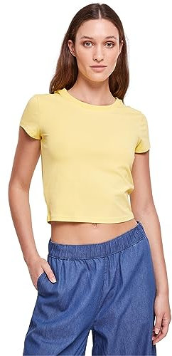 Urban Classics Women's Ladies Stretch Jersey Cropped Tee T-Shirt, Vintagesun, XL