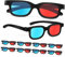 Gadpiparty 10Pcs Red for Movies & Games: Lightweight Plastic Frame with Comfortable Fit - Compatible with Computer Monitors, TVs, Projectors (Red/Cyan Anaglyph 3D)