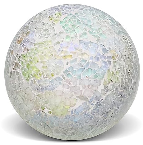 Yatinkim Dekorative Kugeln 8,5 cm Glasmosaik-Kugeln Dekor Golfrunde für Schale Vase Couchtisch Tafelaufsatz Globus Ornaments Weihnachten Bunte Weiß