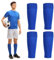 Football Sock Sleeves Soccer Shin Guards Sleeves White Team Leg Sock Sleeve Cut Soccer Socks for Football Games Beginner（Blue，Adults）