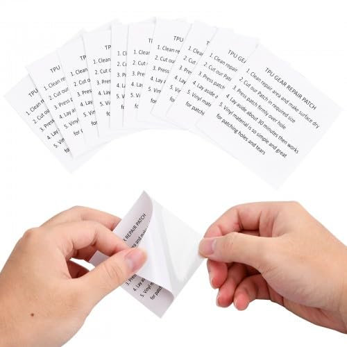 NATUCE Reparatur Patch Tape TPU, 10 Stück Wasserdicht Reparatur Flicken, Selbstklebende Reparaturflicken, für Zelt, Schlauchboot, Luftbett, Planschbecken, Regenjacke (7 * 7 cm)