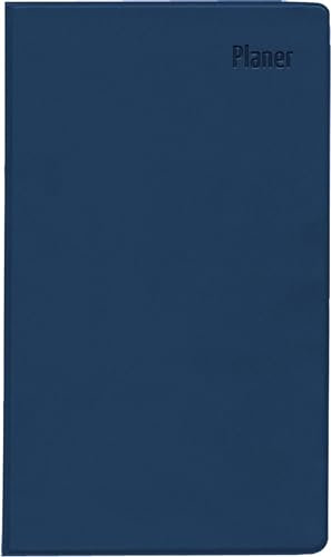 Zettler - Taschenplaner 2025 blau, 9,5x16cm, Taschenkalender mit 112 Seiten in Kunststoffhülle, 1 Woche auf 2 Seiten, separates Adressheft, 8- Wochenübersicht, Mondphasen und deutsches Kalendarium