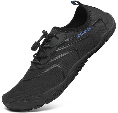 Mishansha Aquaschuhe Herren Badeschuhe Damen Sommer Wasserschuhe Schwarz Pur 46