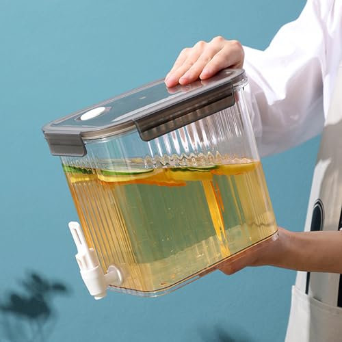 Neegaurd 3.5L Kunststoff-Getränkespender, Getränkespender Kühlschrank, Getränke-Kühleimer mit Wasserhahn, Obst Teekanne, Limonade für Küche, Haus, Partei, Bar, Hochzeit