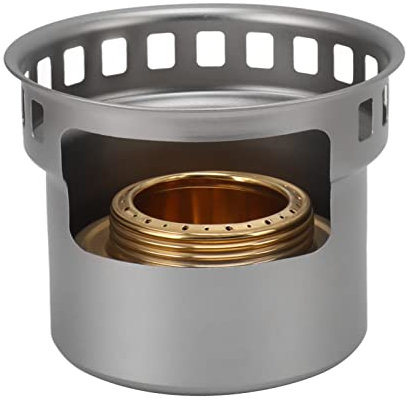 Réchaud à Alcool Portable - Mini Brûleur en Alliage D'aluminium et Cuivre avec Conception Divisée pour Camping