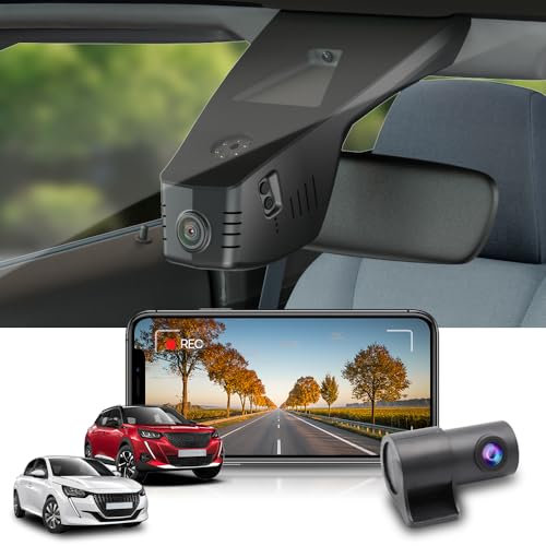 Fitcamx Dashcam Auto Vorne Hinten 2160P+1080P Kompatibel mit Peugeot 2008 e-2008 2019-2025 2nd Gen (HD2-9366), OEM Dashcam 4K Video WiFi, Loop-Aufnahm, G-Sensor, WDR, Plug&Play, 128GB Karte