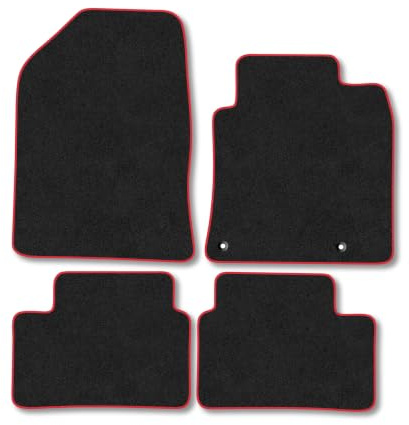 Fits Kia Xceed (2018+) Carpet Car Mats | Red Edge Trim Tailored Fit Floor Mats Full Coverage Protection Accessories Easy Clean Anti Slip Made in the UK
