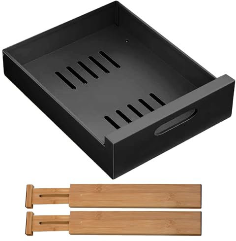 Cajones Extraibles para Cocina I Cajones Deslizantes I Cajón Telescopico Adhesivo para Mueble I Especiero para mueble I Cajón para estanteria I An 30 cm I F 47cm I Al 9 cm