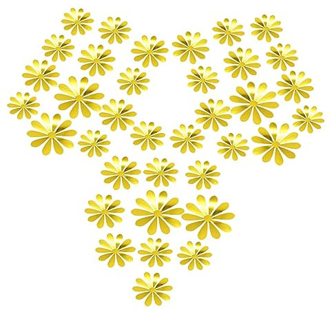 CRILSTYLEO 36st Dekorativer Wandaufkleber Schmetterling Selber Machen Blumendekorationen Für Schlafzimmer Wandtattoo Kinderzimmer 3d Blumen Selber Machen Raumdekoration Golden Papier