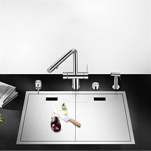 WOTZOV Stainless Steel Invisible Sink Kitchen Concealed Undercounter Washbasin Large Single Sink