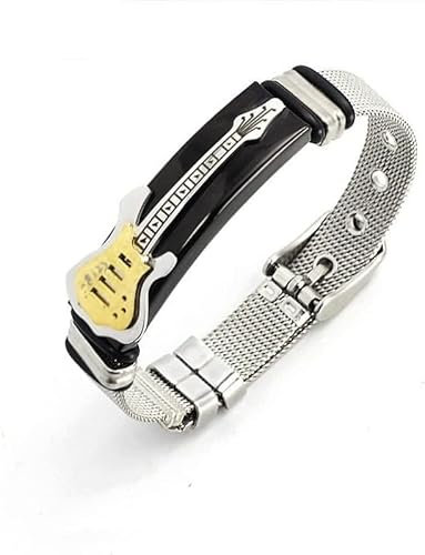 UNGUGU Bracelet De Guitare en Maille,Bracelet en Acier Inoxydable,Bracelet Punk, Bijoux for Les Amateurs De Musique