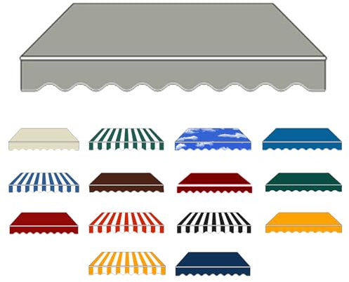 Toldo articulado resistente al agua, protección solar, toldo para balcón: con marco grueso, toldo extensible manual, práctico e inoxidable, protección UV (gris, 2 x 1,5 m)