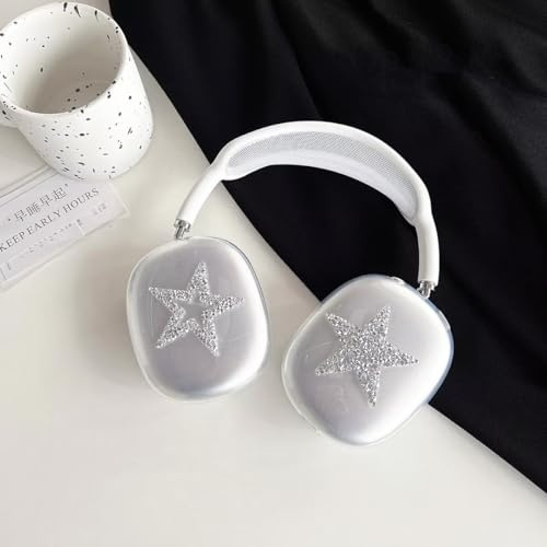 CrazyLemon für AirPods Max Schutzhülle, Glitzernde Strasssteine Muster Durchsichtig Funkelnd Weiche Silikon Hüllen für Damen Zubehör Schutzhülle für AirPods Max -