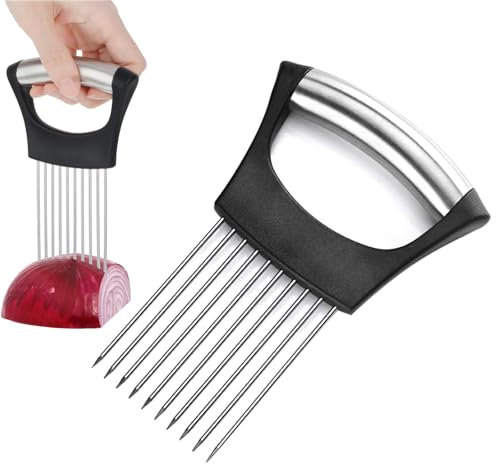 1 Pcs Onion Slicer, Onion Cutter, Veg Cutter, Onion Holder for Slicing, for Slicing Meat Tenderizer Tool,Food Vegetable Slicer Tool for Slicing Egg Tomato Avocado Lemon Fruit
