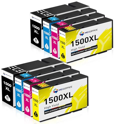 MEGOFFICE PGI-1500XL 1500XL Tintenpatronen Kompatibel für Canon PGI-1500 1500-XL Druckerpatrone für Maxify MB2050 MB2150 MB2150 MB2350 MB2300 MB2000 MB2755 MB2750 Drucker(8-Pack)