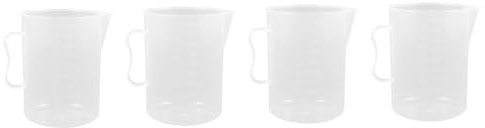JECOMPRIS 4pcs Engine Oil Measuring Cup Large Plastic Pitcher for Liquid Measurements