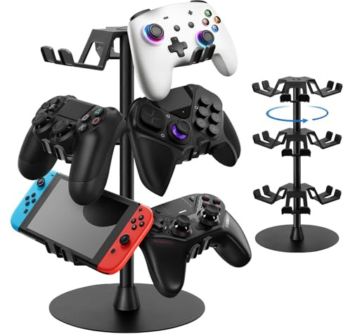 Headset Stand 3 Tier with Cable Organizer for Desk, Controller Stand Compatible with PS5/Xbox/Nintendo Switch/PS Portal/PS4, Headset Holder & Controller Holder