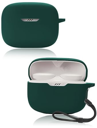 Protective cover for JBL Tune 230 NC TWS True Wireless In-Ear Headphones,Soft Silicone Case with lanyard - Skin-friendly & Durable,Green