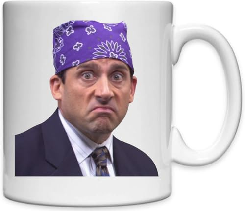 Prison Mike Mug en céramique blanche avec inscription « Funny Meme Office Suit » Bandana Blague criminelle Blanc