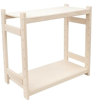 Stolarstwo Wochnik S.C. – Stapelbares Regal aus Buchenholz für Keller oder Zuhause, modulares Design, 2 Einlegeböden, 60×25×45 cm (B×T×H)