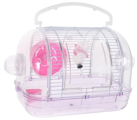 Abaodam Transparenter Hamsterkäfig Tragbarer Hamsterkäfig mit Handgriff für Zwerghamster und Kleine Kleintiere Sicherer Transportkäfig für Hamster Meerschweinchen Igel und Weitere Kleine