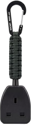 Socket Tester Holder with Paracord and Carabiner Clip, Multi-Colour, for Electricians and Engineers (Dark Green)