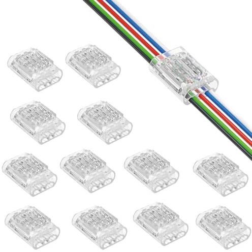 5-poliger Kabelverbinder – Lötfreier Schnellverbinder für 18–20 AWG (0,5–0,75 mm²), Mehradriger Draht-zu-Draht Verbinder, Transparentes PC-Gehäuse, für KFZ- und Industrieverkabelung, 10 Stück