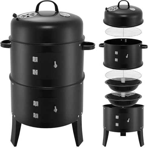 Barbecue a carbonella 3 in 1 per barbecue, affumicatore, a carbonella, per barbecue