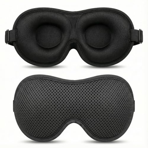 Masque de Sommeil Respirant 3D Obscurité Totale - Masque de Nuit Cache Yeux pour Dormir Homme Femme - Bandeau Yeux Sommeil Ultra Confortable Voyage Avion Relaxation Méditation (GRIS ANTHRACITE)