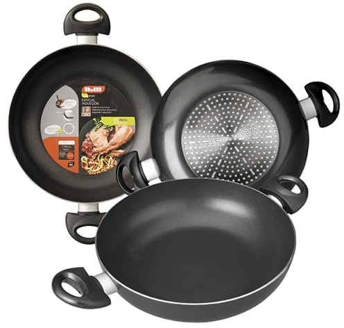 Ibili Sartén Profunda Indubasic con asa, Aluminio, Negro, 32 cm