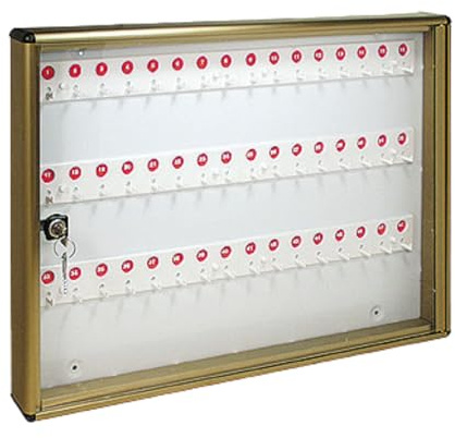 ALUBOX Schlüsselkasten Wandmontage aus Aluminium 30X5X14 cm – Wand-Schlüsselkasten für Innen- oder Außenbereich Geschützt – Made in Italy mit 48 Nummerierten Haken (BRONZE)
