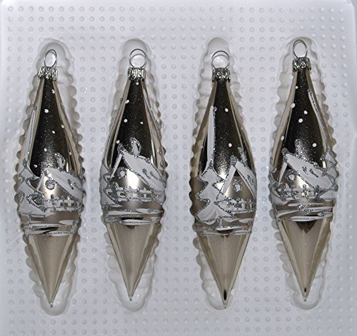 Jingle Bells Lauscha Christbaumkugel Olive antik Silber